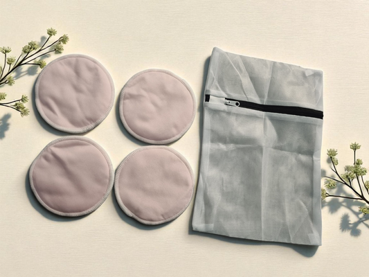 Discos Absorbentes Reutilizables para Lactancia – Pack 4 + Bolsa de Lavado